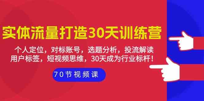 实体流量打造30天训练营：个人定位，对标账号，选题分析，投流解读（70节）-灰子网创