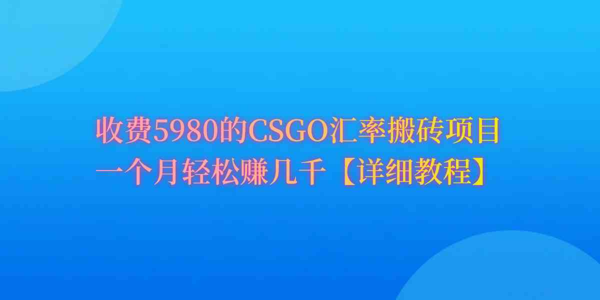 （9776期）CSGO装备搬砖，月综合收益率高达60%，你也可以！-灰子网创