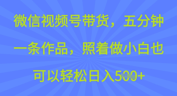 微信视频号带货，五分钟一条作品，照着做小白也可以轻松日入5张-灰子网创