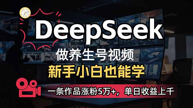 （14270期）小白用DeepSeek做养生号，一条作品涨粉5万+，单日收益上千-灰子网创