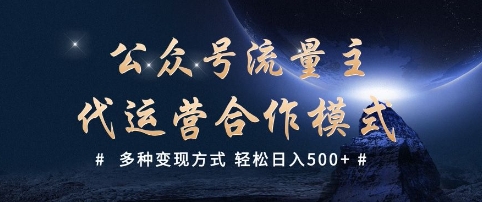 公众号流量主代运营  多种变现方式 轻松日入5张【揭秘】-灰子网创